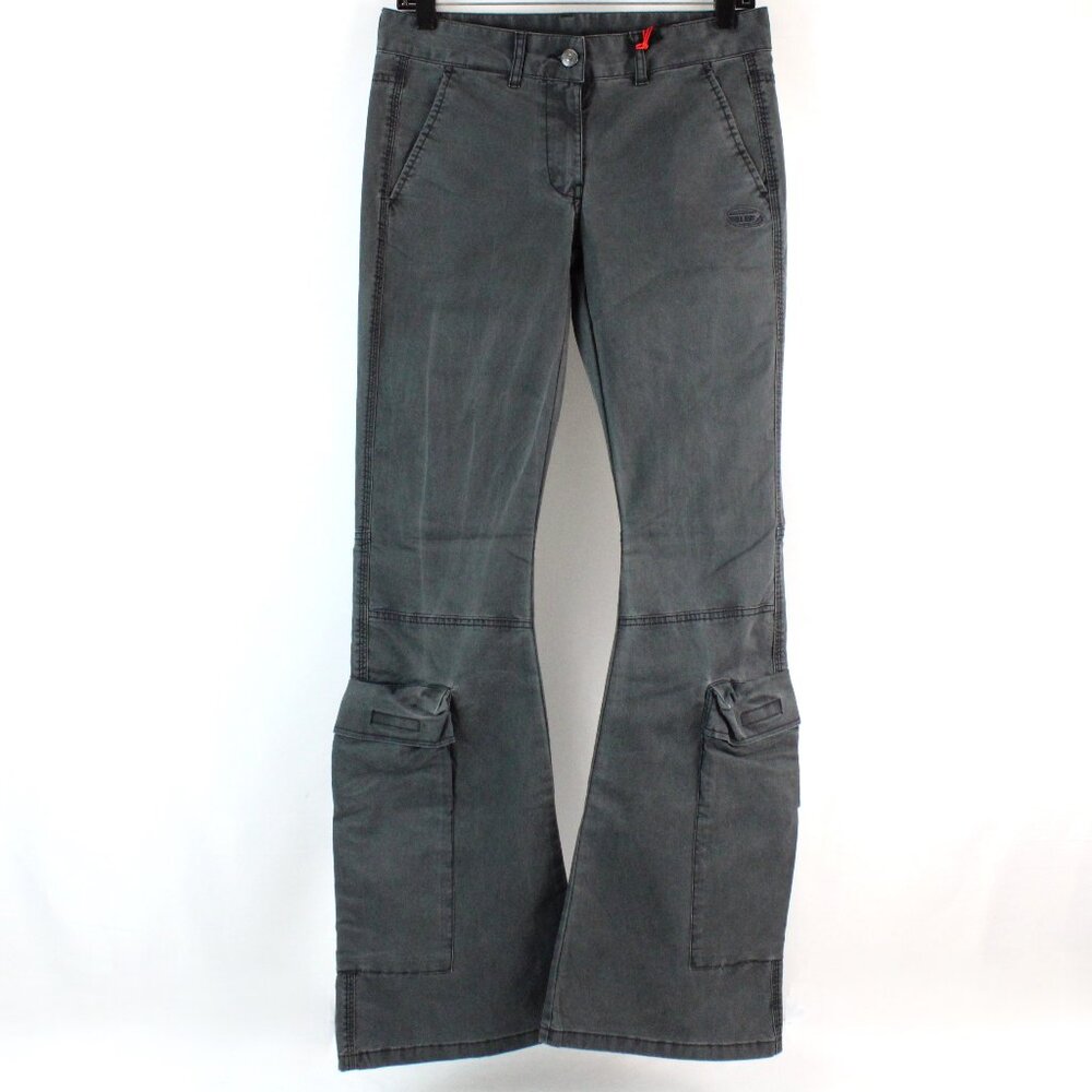 NWT Diesel Black Cargo flare pants. Size EU 37 that is equal to 26 or 25 US 2
